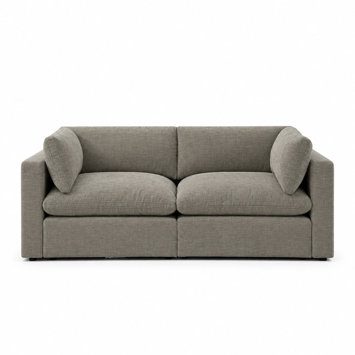 Bellano 2 Seater Sofa — luxe chenille Crimsy Truffle — Pillow — Extra-soft fibre & feather