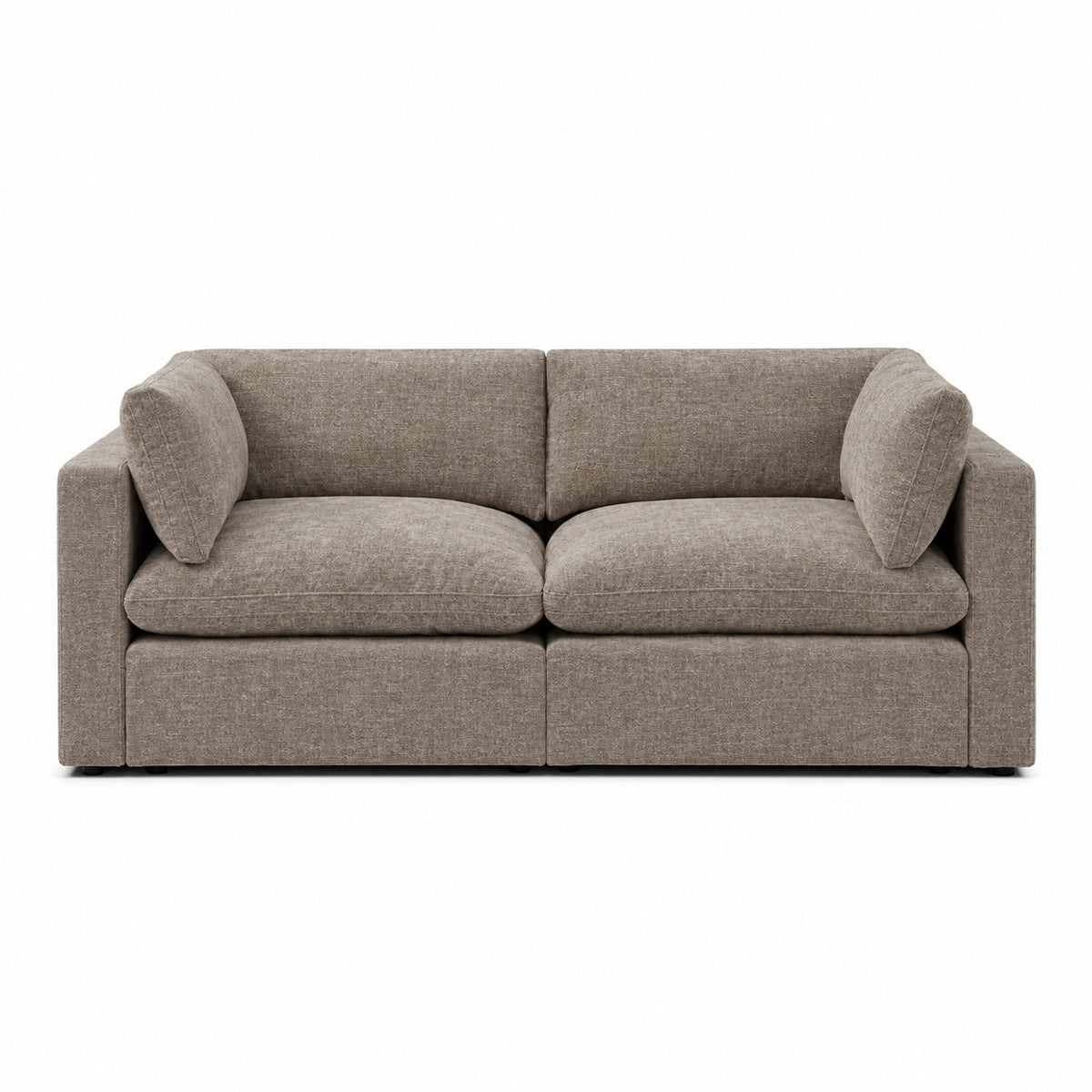 Bellano 2 Seater Sofa — luxe chenille Mocha — Pillow — Extra-soft fibre & feather