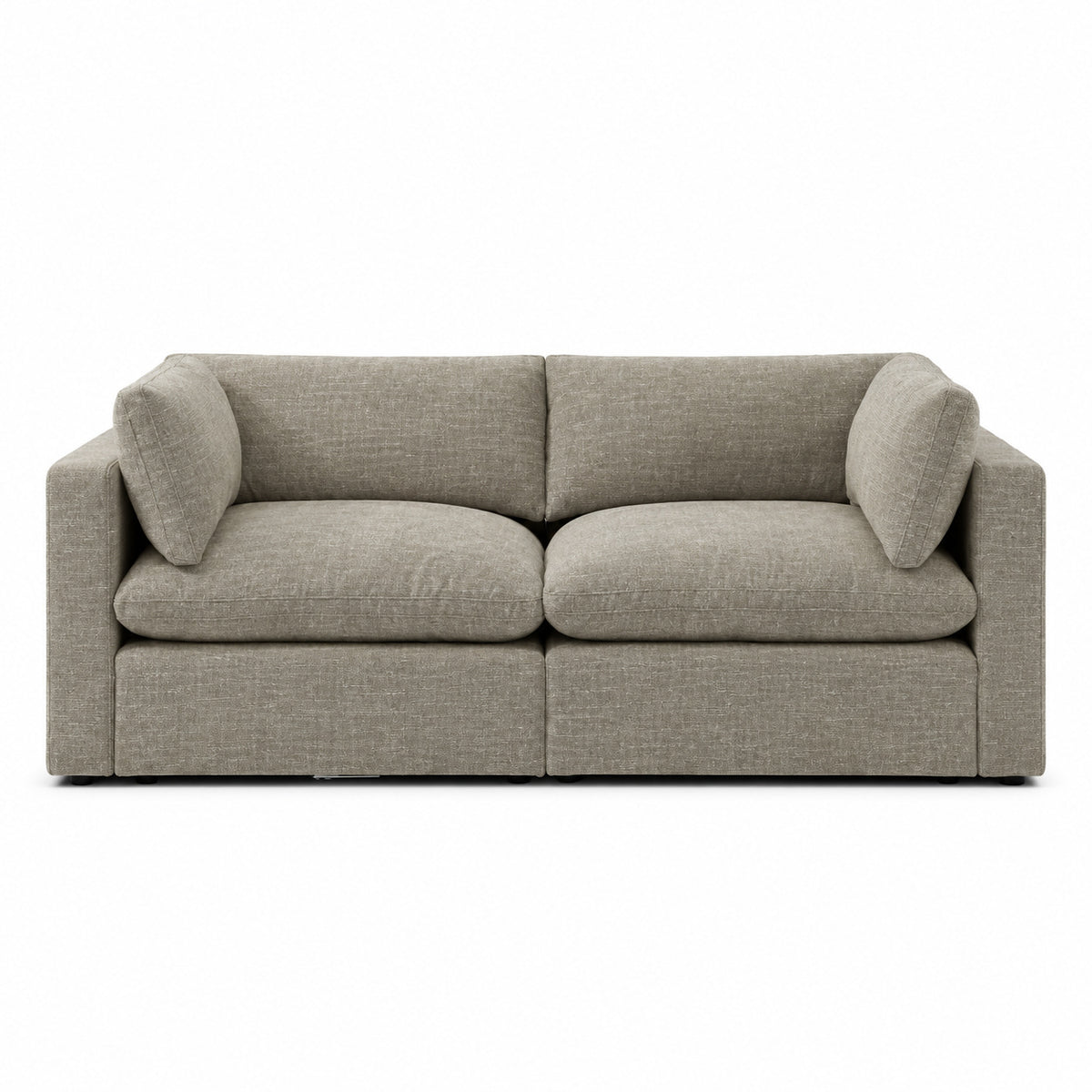 Bellano 2 Seater Sofa — luxe chenille Summer Beach — Pillow — Extra-soft fibre & feather