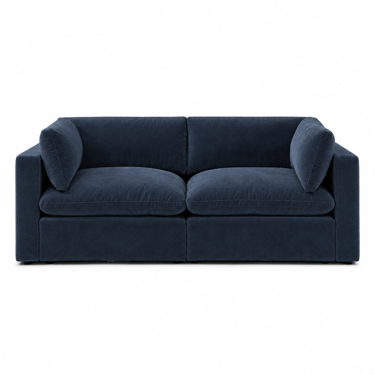 Bellano 2 Seater Sofa — plush velvet Pacific — Pillow — Extra-soft fibre & feather