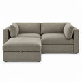 Bellano 2 Seater Sofa + Storage Ottoman — Luxe Chenille Summer Beach — Box — Supportive memory foam