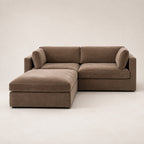 Bellano 2 Seater Sofa + Storage Ottoman in Coffee Luxe Chenille