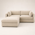 Bellano 2 Seater Sofa + Storage Ottoman in Summer Beach Luxe Chenille