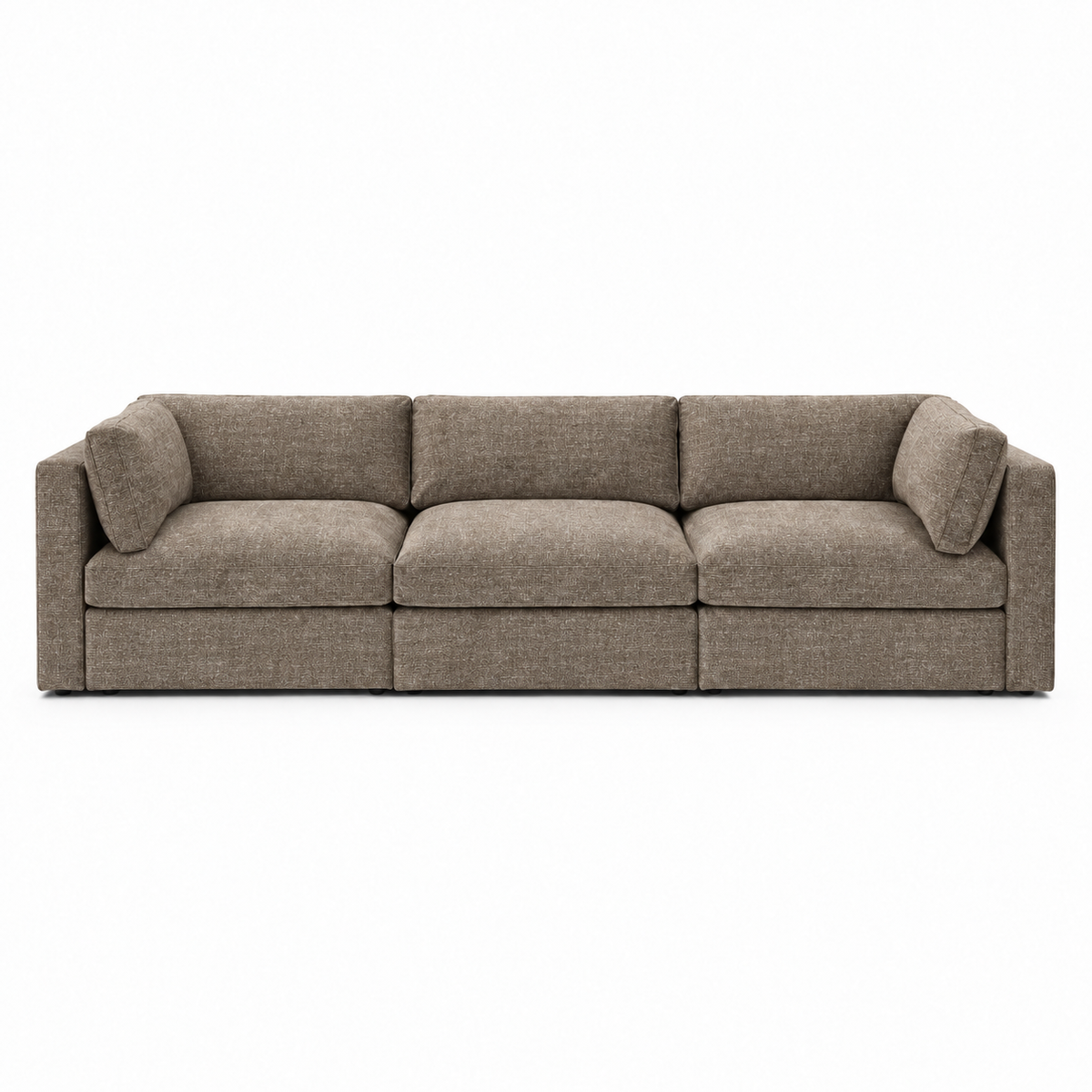 Bellano 3 Seater Sofa — Luxe Chenille Mocha — supportive box cushions