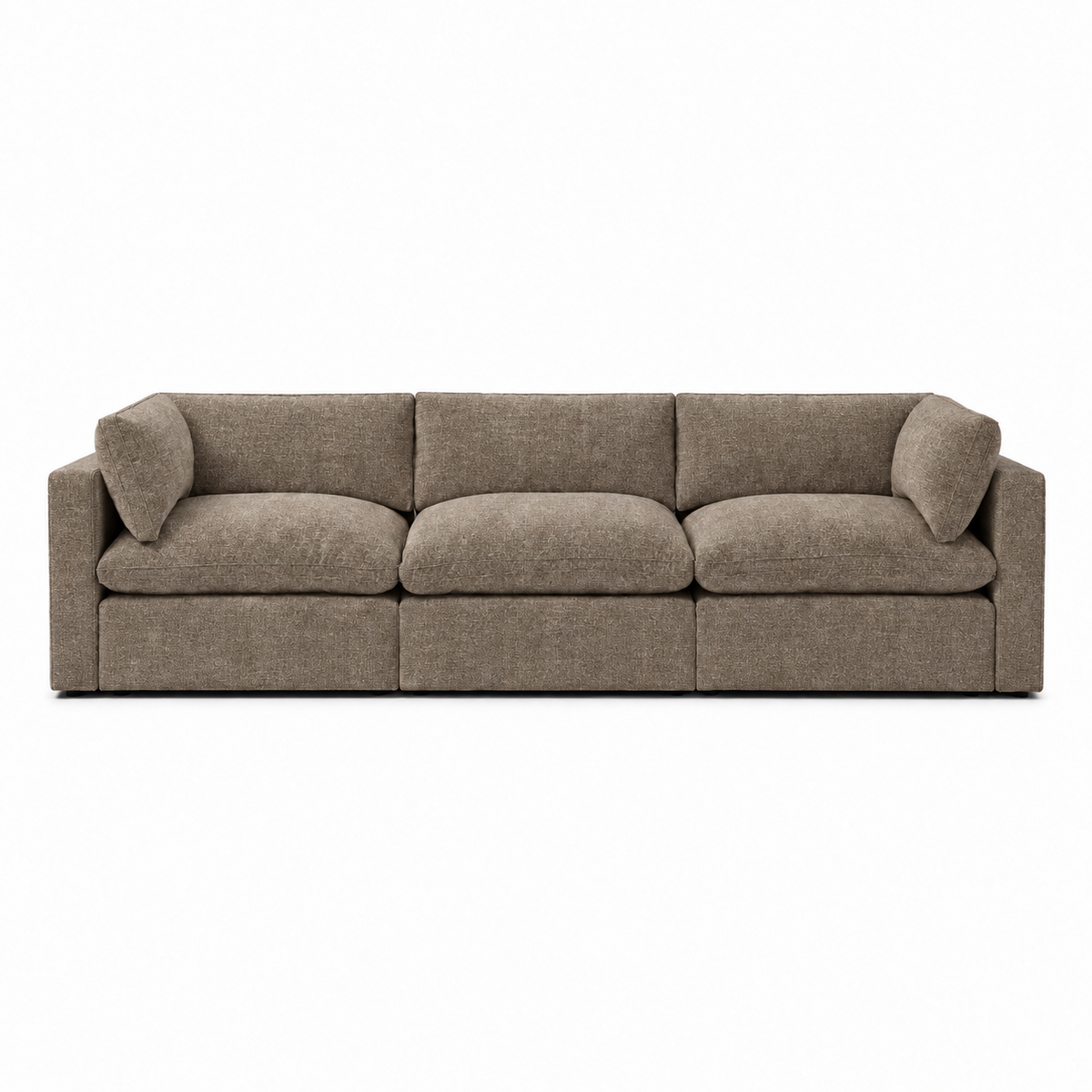 Bellano 3 Seater Sofa — Luxe Chenille Mocha — soft pillow cushions