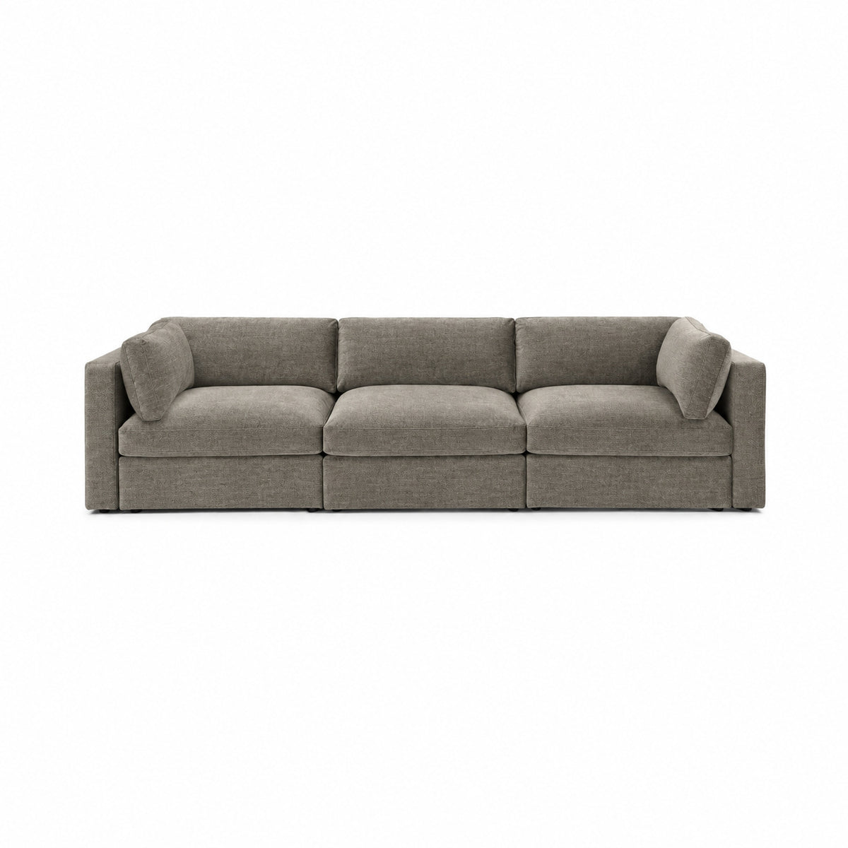 Bellano 3 Seater Sofa – luxe chenille crimsy truffle – box cushions