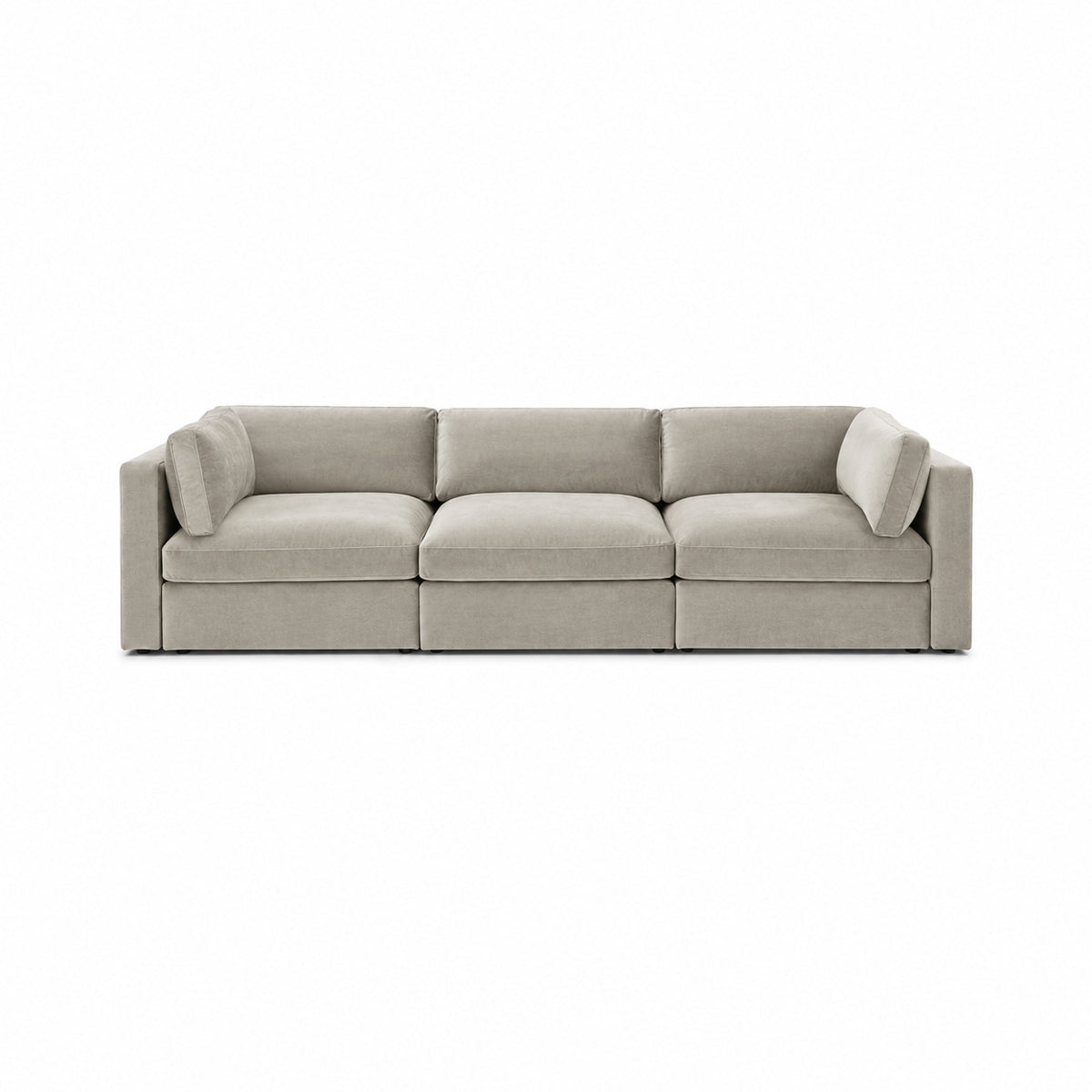 Bellano 3 Seater Sofa – plush velvet vanilla cream – box cushions