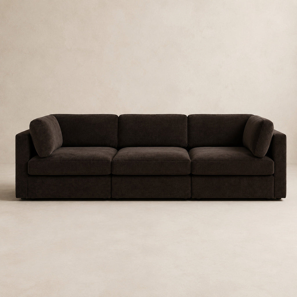 Bellano 3 Seater Sofa in Double Espresso Luxe Chenille