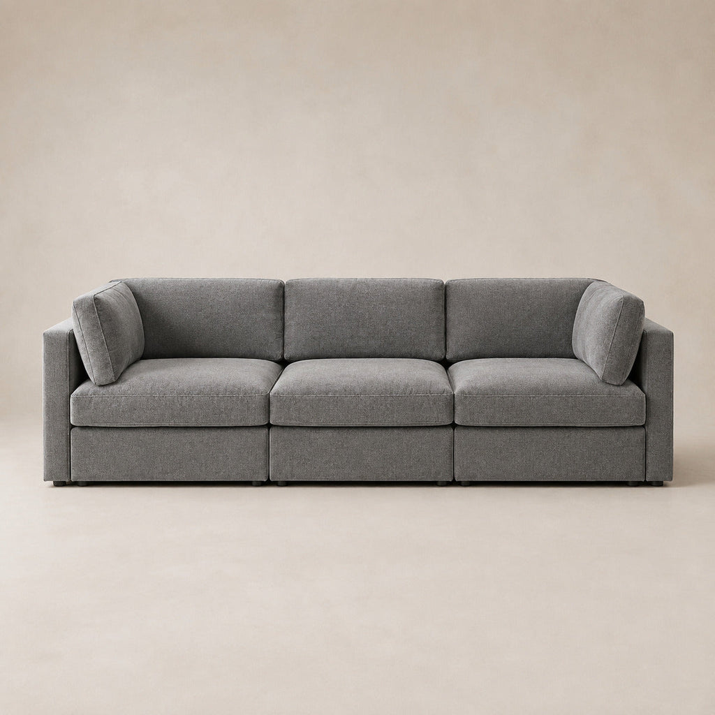 Bellano 3 Seater Sofa in Luxe Steel Grey Luxe Chenille