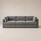 Bellano 3 Seater Sofa in Luxe Steel Grey Luxe Chenille