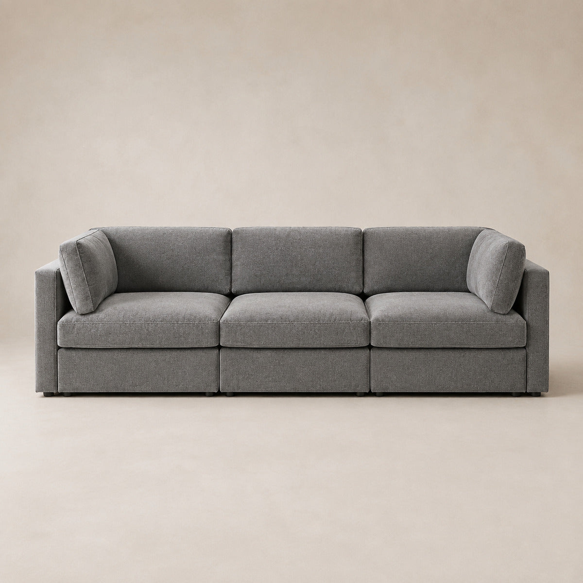 Bellano 3 Seater Sofa in Luxe Steel Grey Luxe Chenille