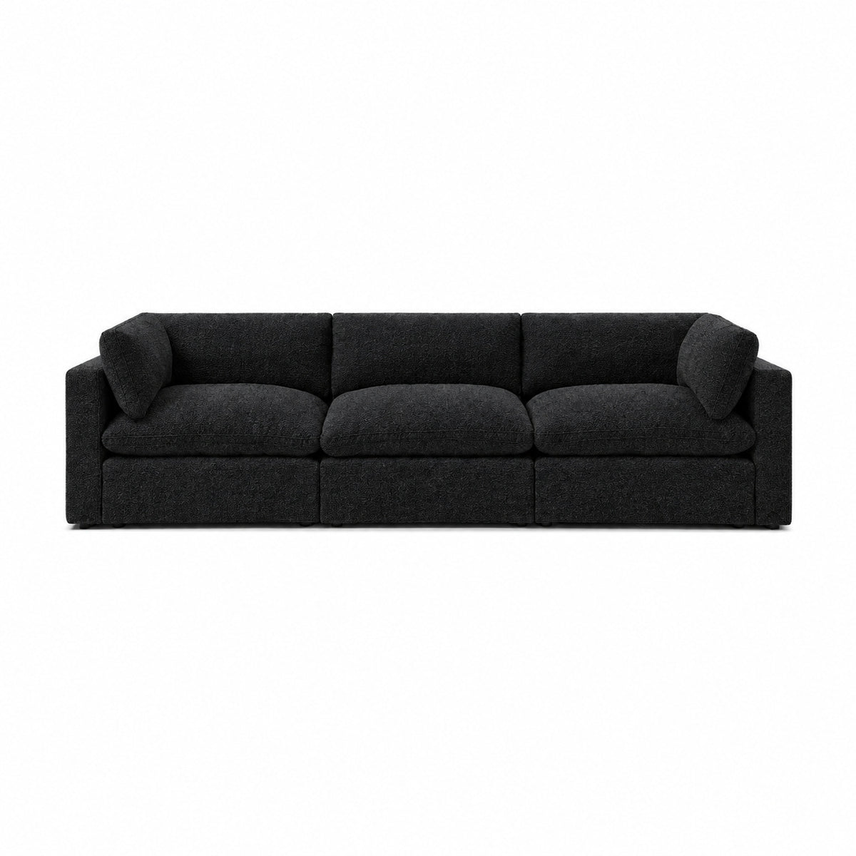 Bellano 3 Seater Sofa – boucle midnight – pillow cushions