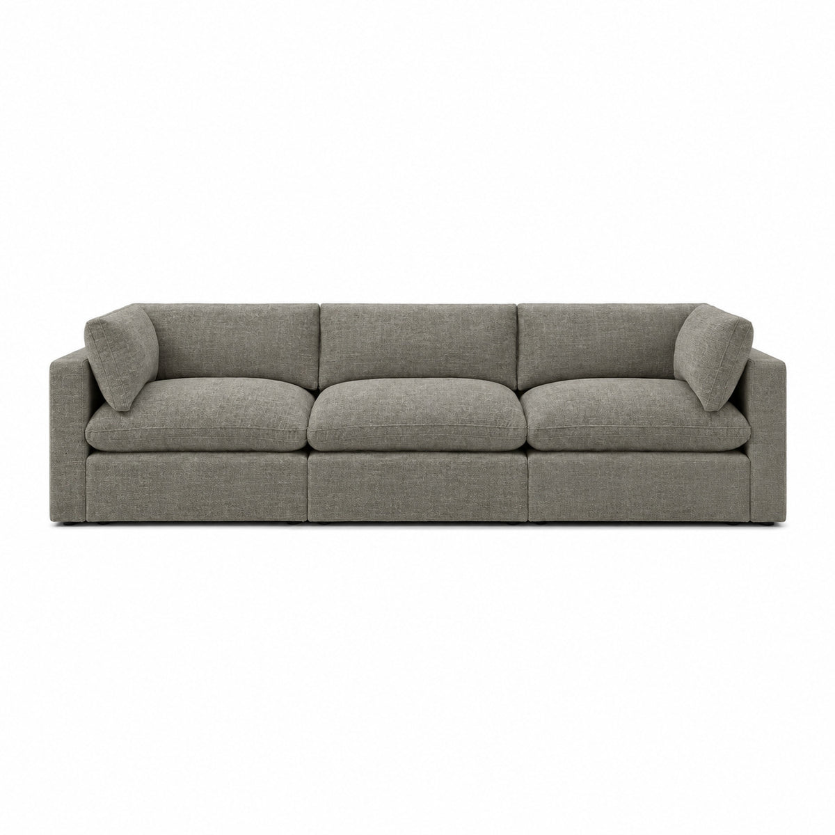 Bellano 3 Seater Sofa – luxe chenille crimsy truffle – pillow cushions