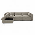 Bellano 3 Seater Sofa + Storage Ottoman — luxe chenille Summer Beach — Box — Supportive memory foam