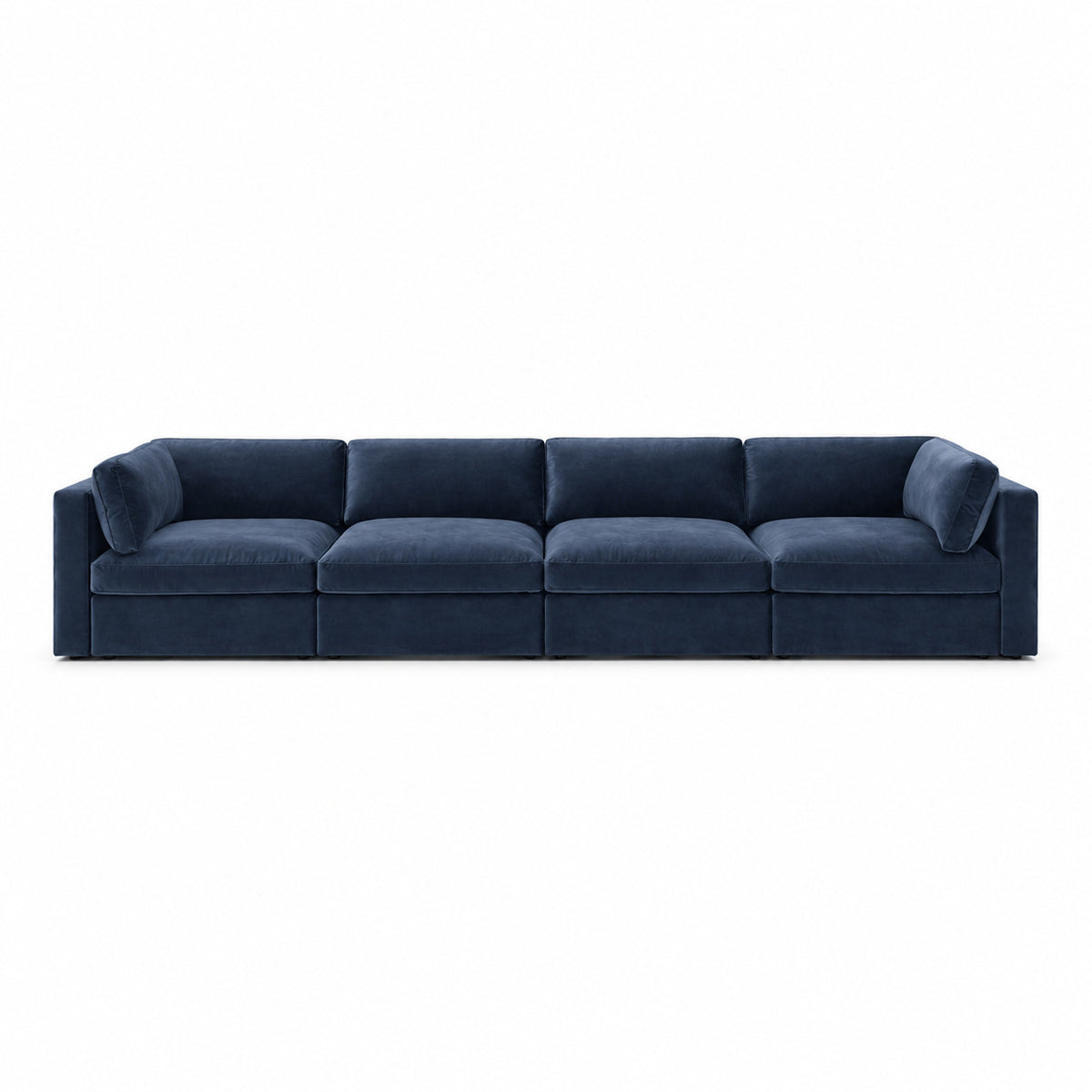 Bellano 4 Seater Sofa — plush velvet Pacific — Box — Supportive memory foam