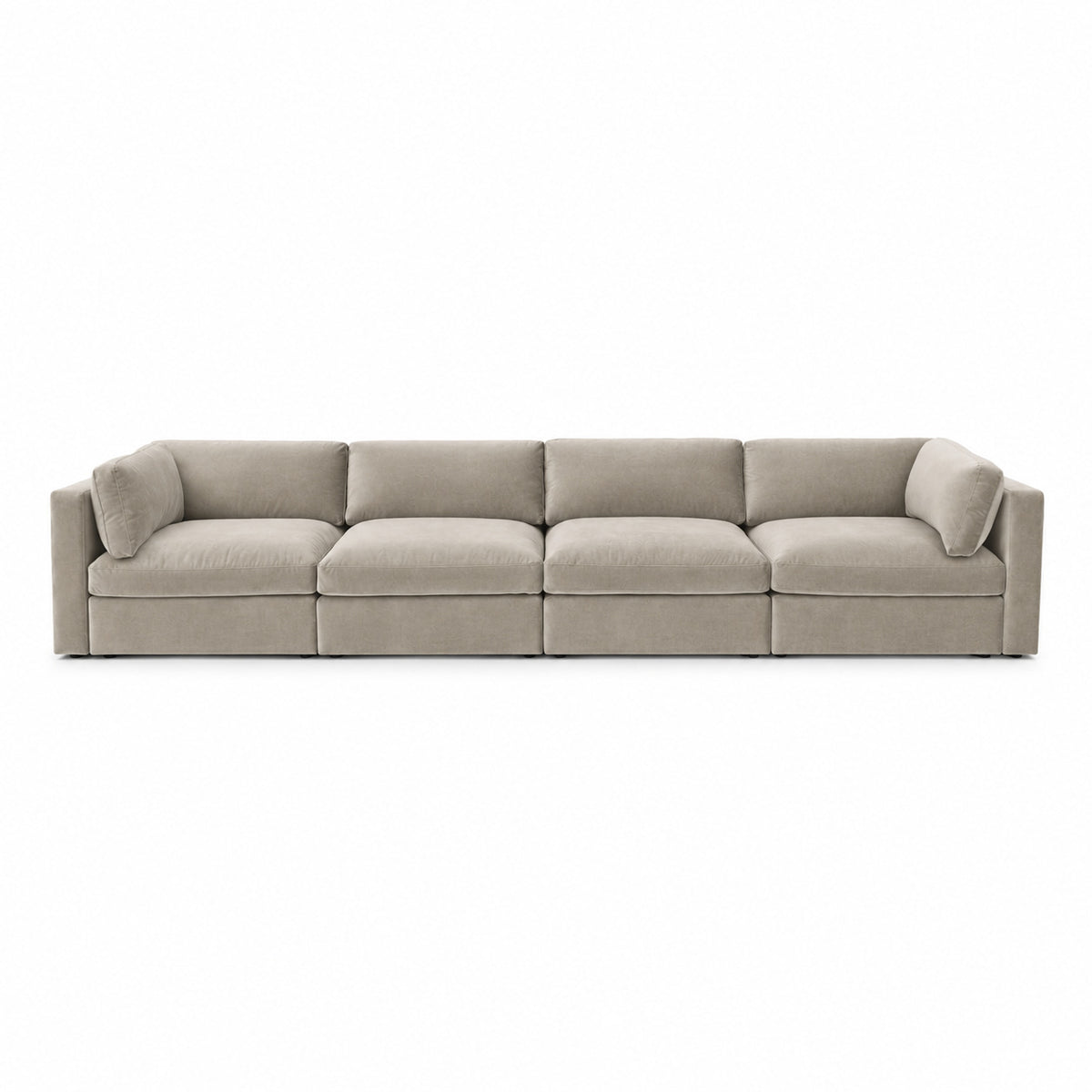 Bellano 4 Seater Sofa — plush velvet Vanilla Cream — Box — Supportive memory foam