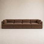 Bellano 4 Seater Sofa in Coffee Luxe Chenille