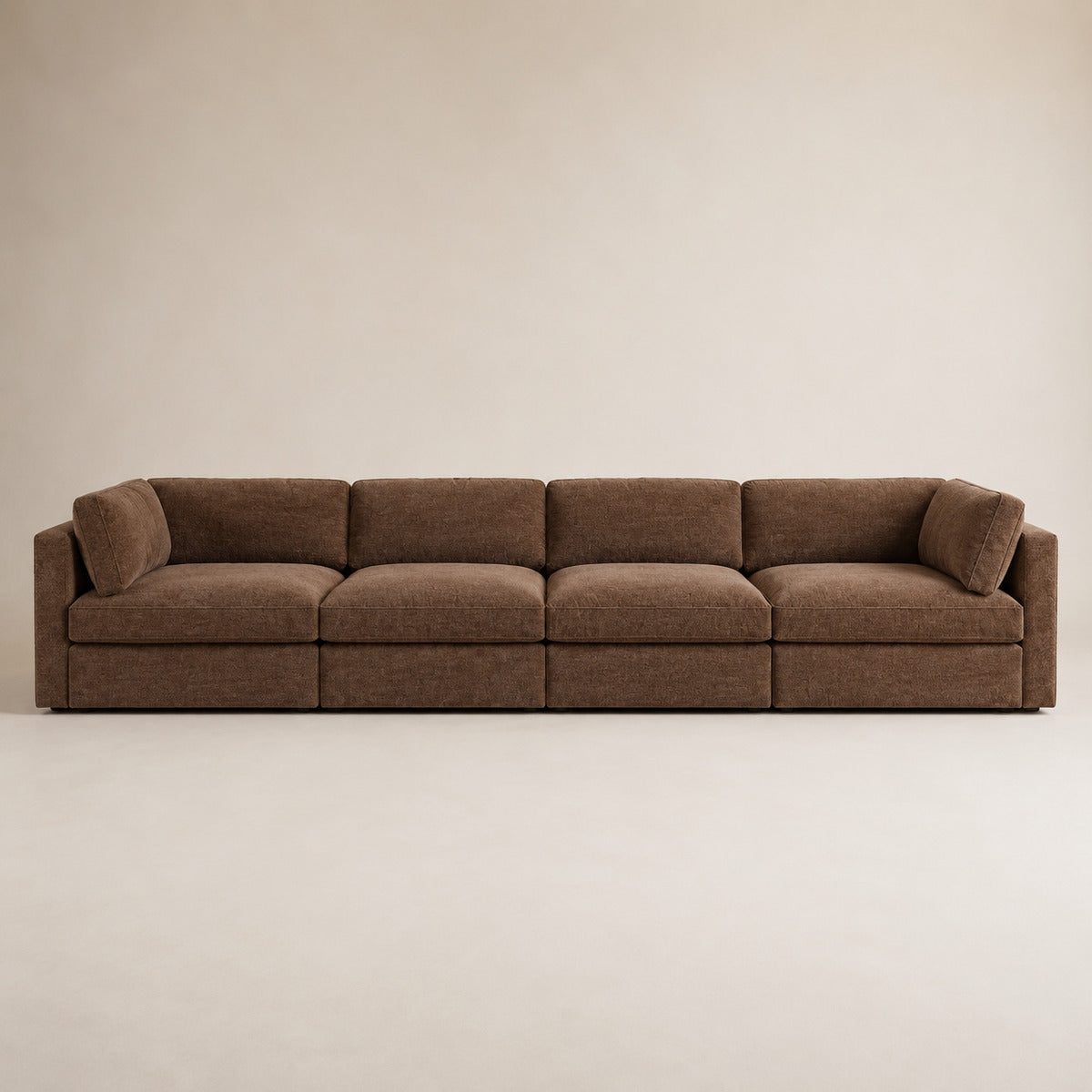 Bellano 4 Seater Sofa in Coffee Luxe Chenille