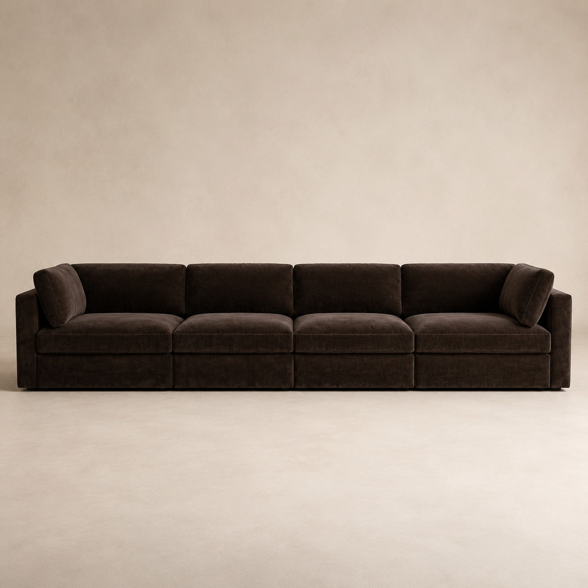 Bellano 4 Seater Sofa in Double Espresso Luxe Chenille