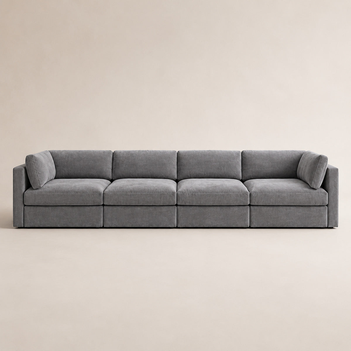 Bellano 4 Seater Sofa in Luxe Steel Grey Luxe Chenille