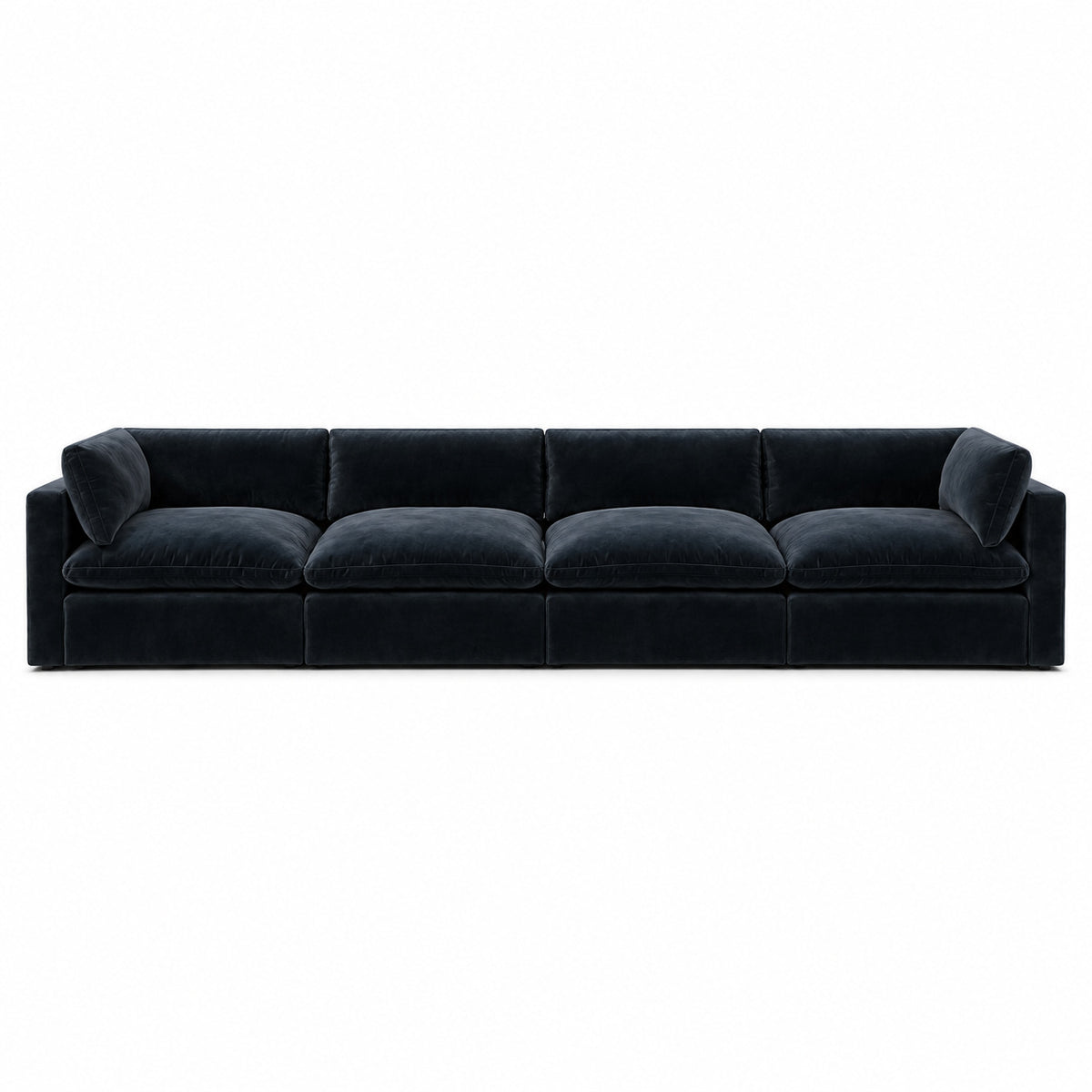 Bellano 4 Seater Sofa — plush velvet Midnight Noir — Pillow — Extra-soft fibre & feather