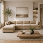 Bellano 4 Seater Sofa + Storage Ottoman in a light contemporary living room