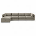 Bellano 4 Seater Sofa + Storage Ottoman — luxe chenille Summer Beach — Box — Supportive memory foam