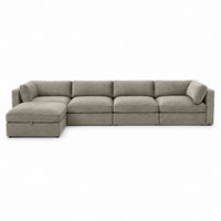 Bellano 4 Seater Sofa + Storage Ottoman — luxe chenille Summer Beach — Box — Supportive memory foam