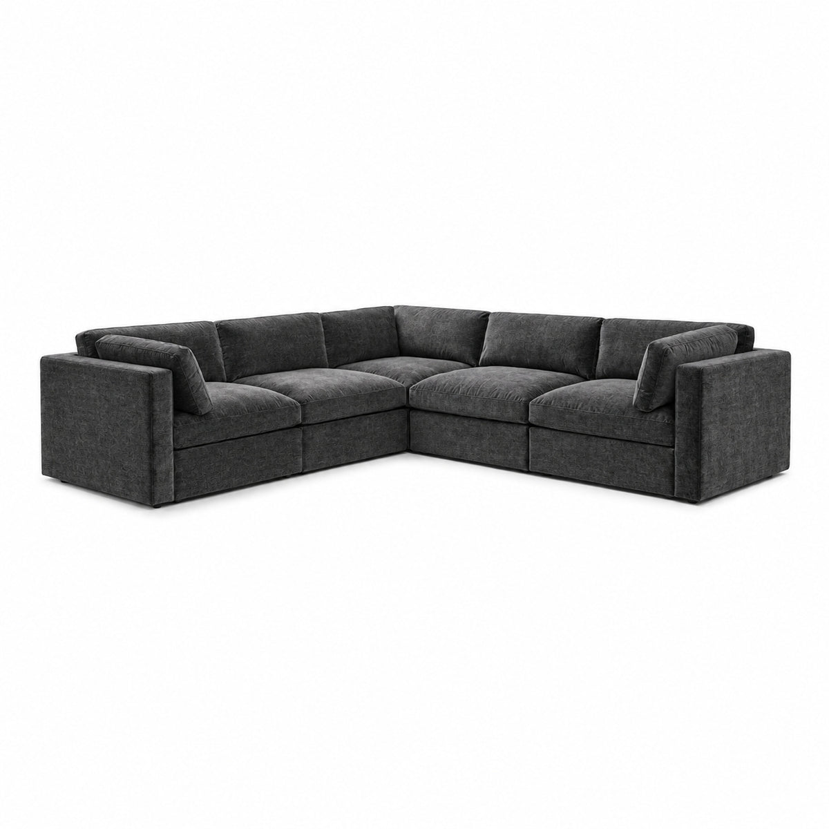 Bellano Corner Sofa — Luxe Chenille Luxe Steel — Box — Supportive memory foam