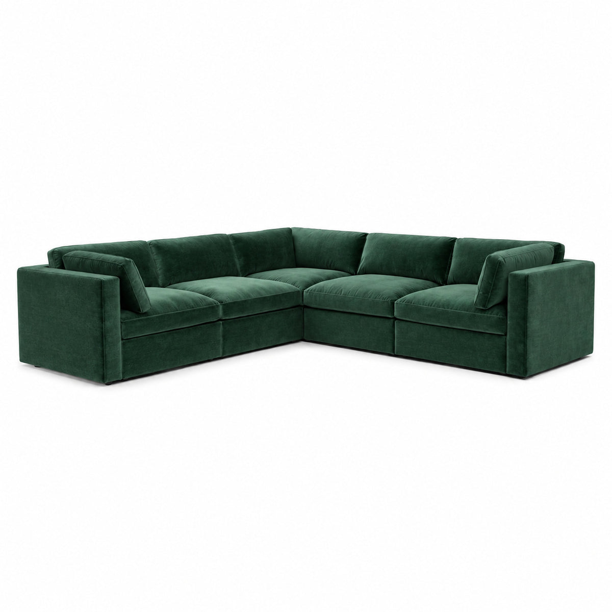 Bellano Corner Sofa — Plush Velvet Emerald — Box — Supportive memory foam