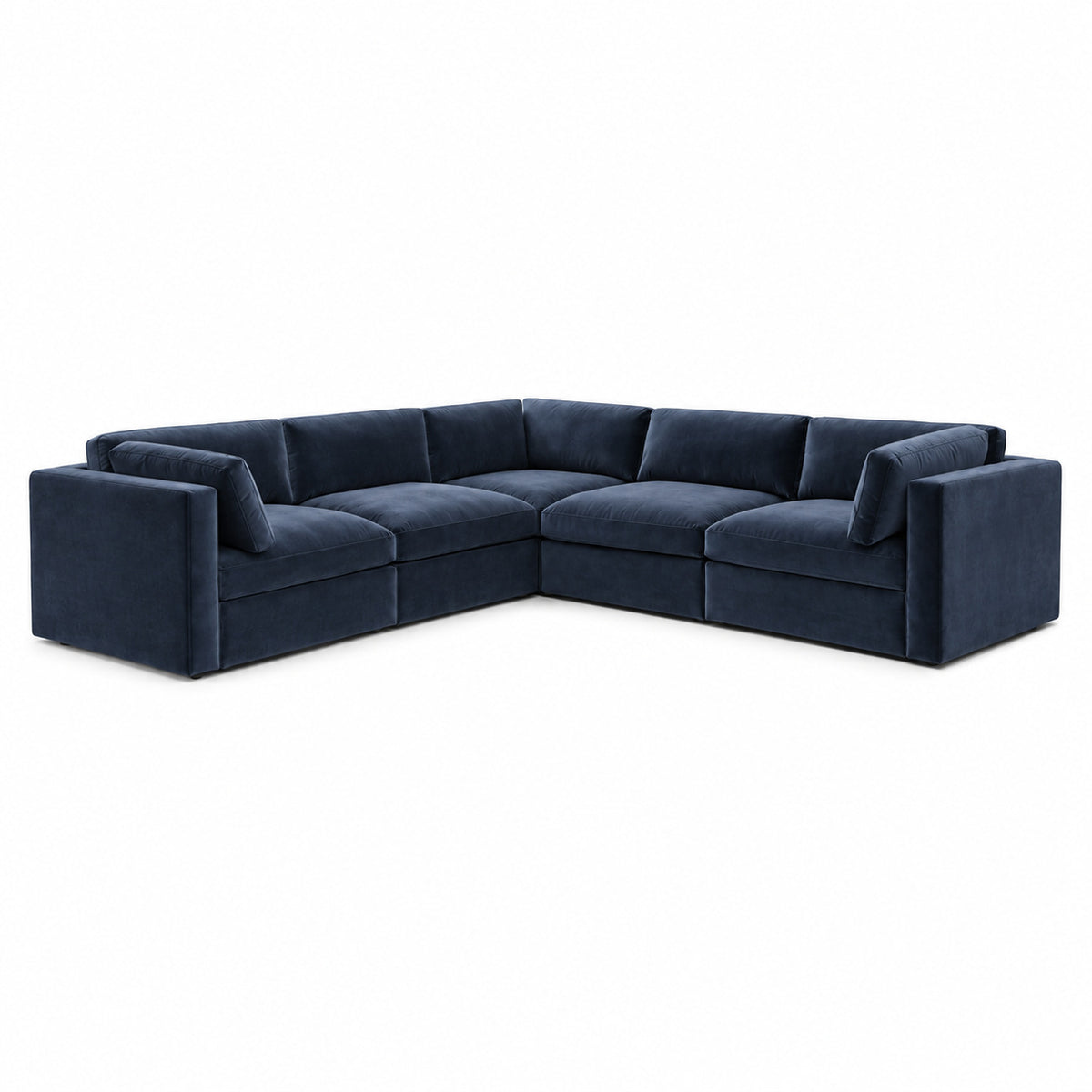 Bellano Corner Sofa — Plush Velvet Pacific — Box — Supportive memory foam