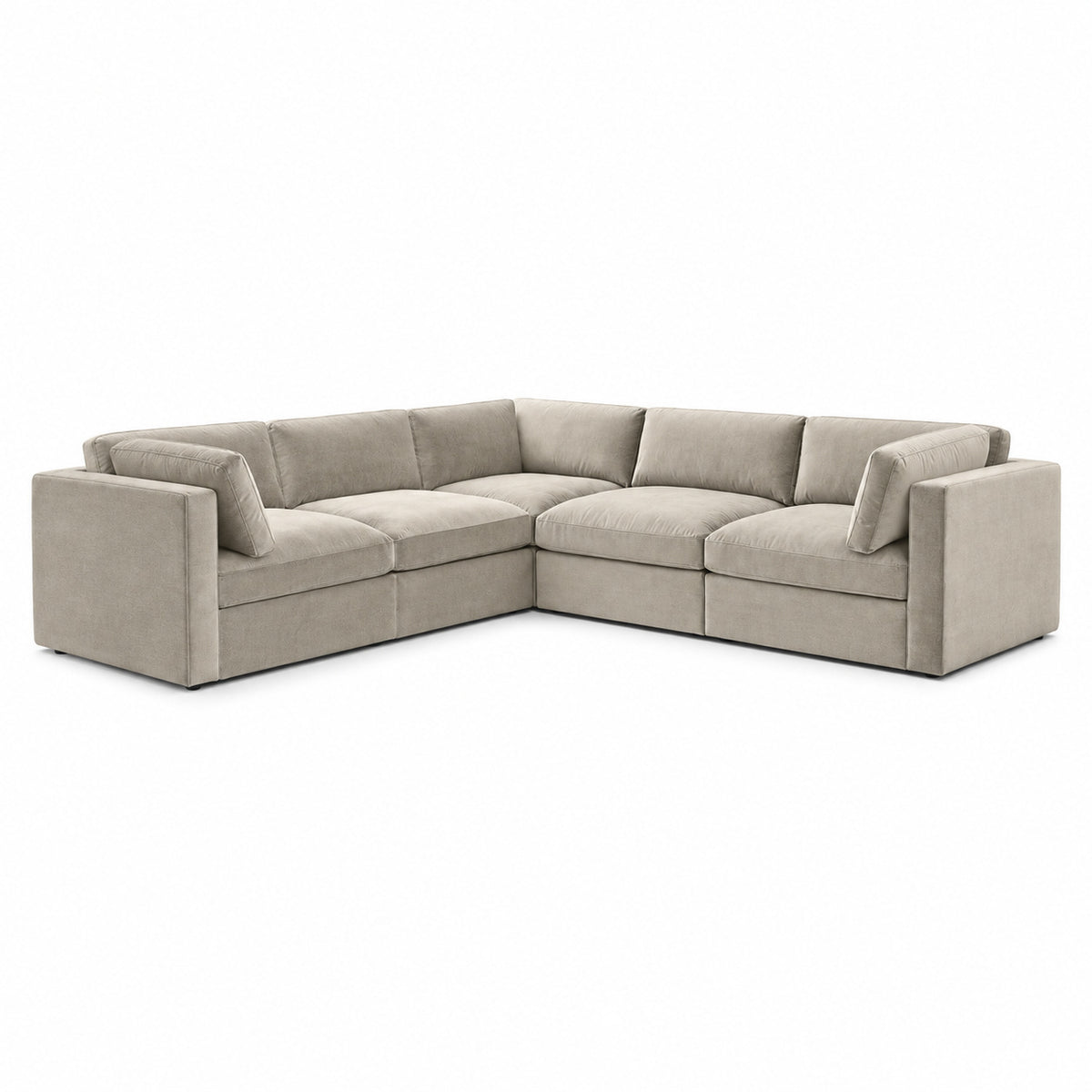 Bellano Corner Sofa — Plush Velvet Vanilla Cream — Box — Supportive memory foam