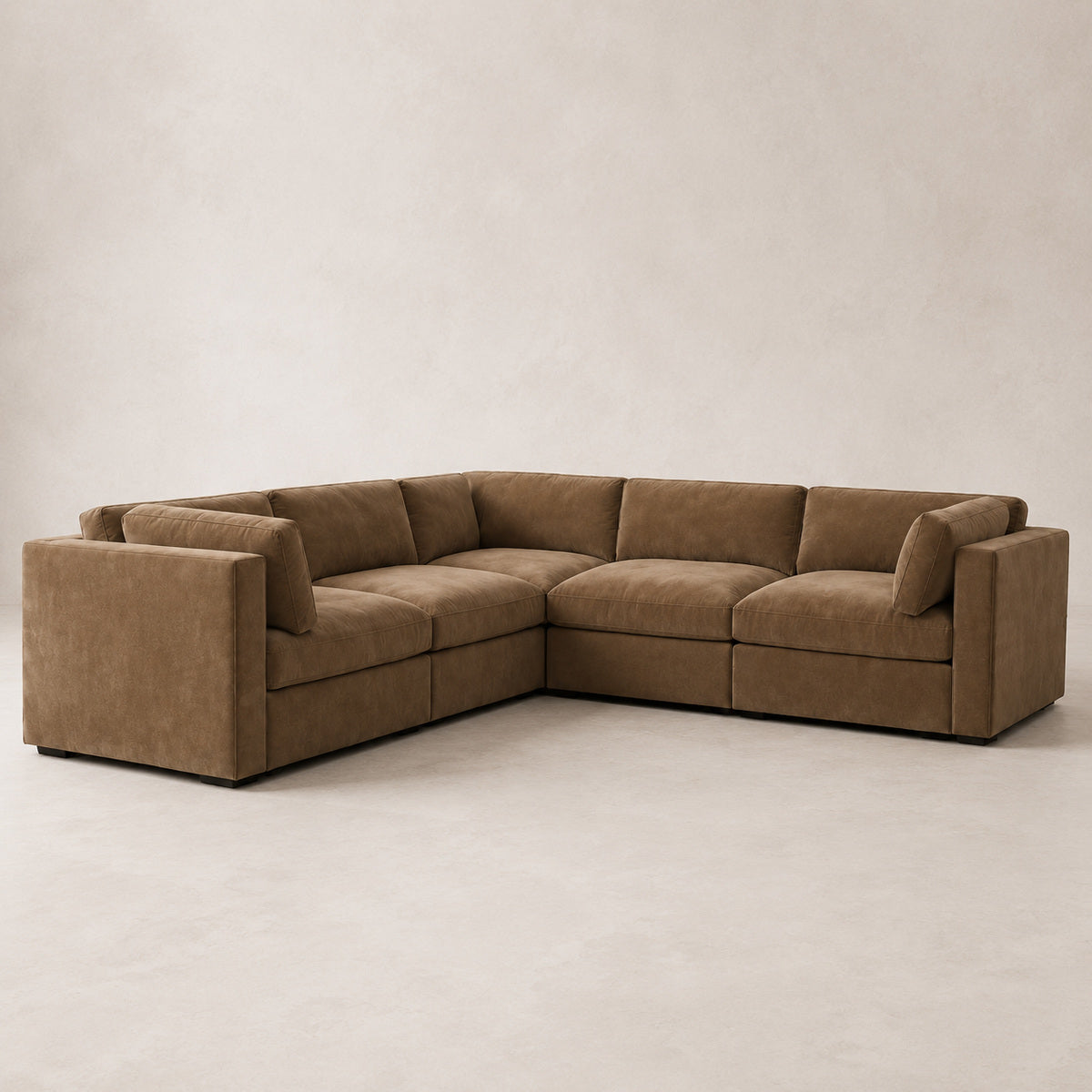 Bellano Corner Sofa in Coffee Luxe Chenille