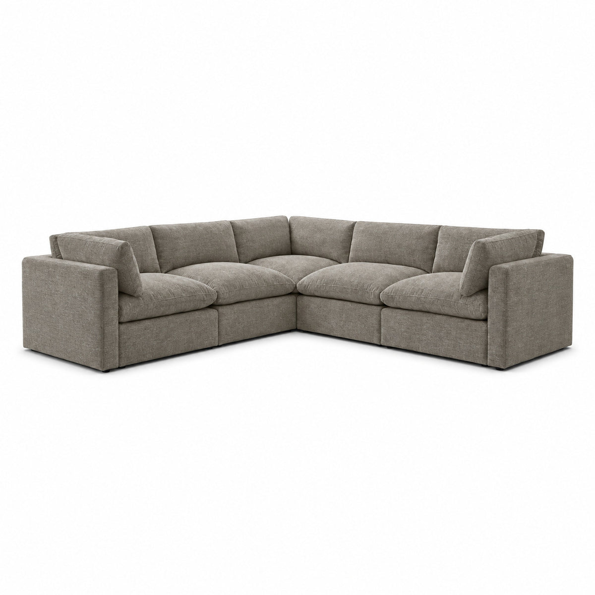 Bellano Corner Sofa — Luxe Chenille Crimsy Truffle — Pillow — Extra-soft fibre & feather