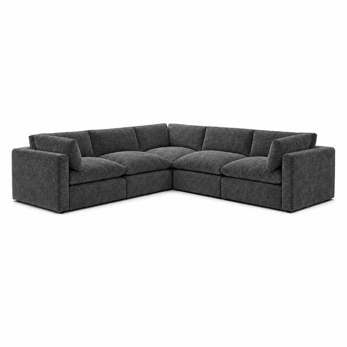 Bellano Corner Sofa — Luxe Chenille Luxe Steel — Pillow — Extra-soft fibre & feather