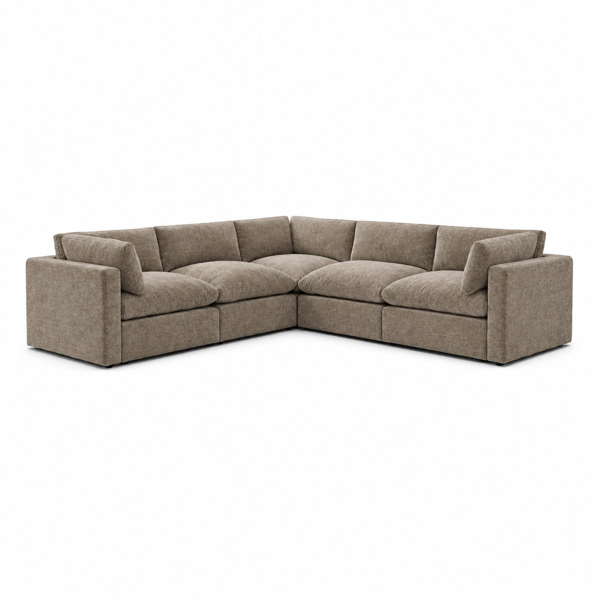 Bellano Corner Sofa — Luxe Chenille Mocha — Pillow — Extra-soft fibre & feather