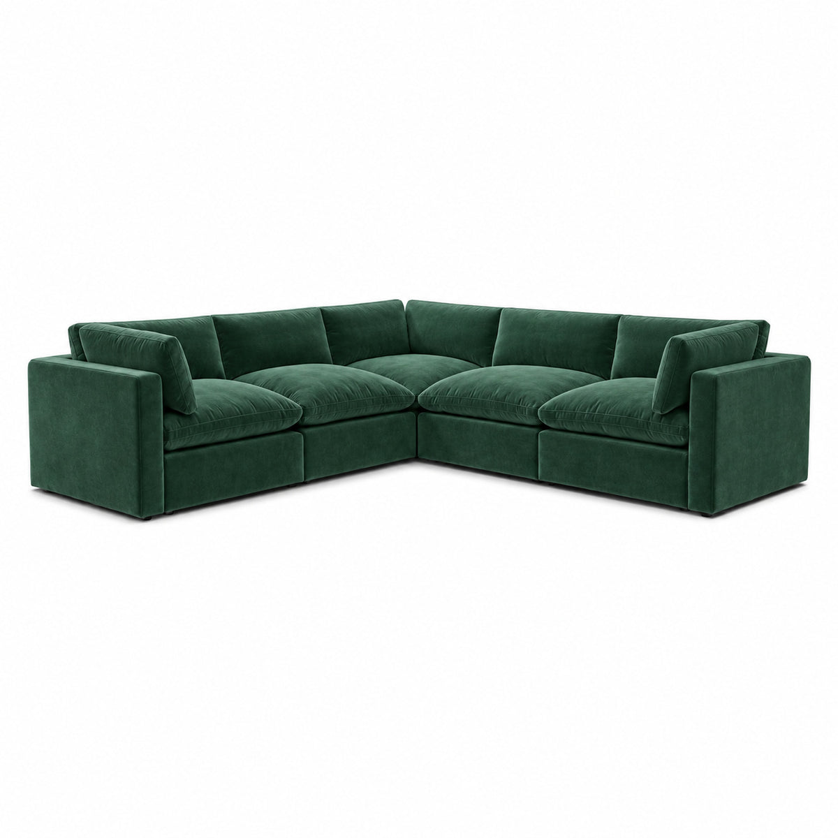 Bellano Corner Sofa — Plush Velvet Emerald — Pillow — Extra-soft fibre & feather
