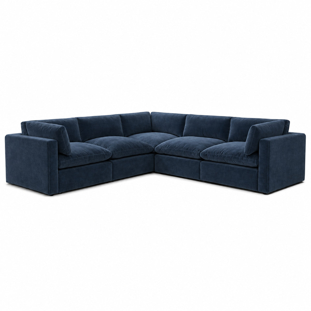 Bellano Corner Sofa — Plush Velvet Pacific — Pillow — Extra-soft fibre & feather