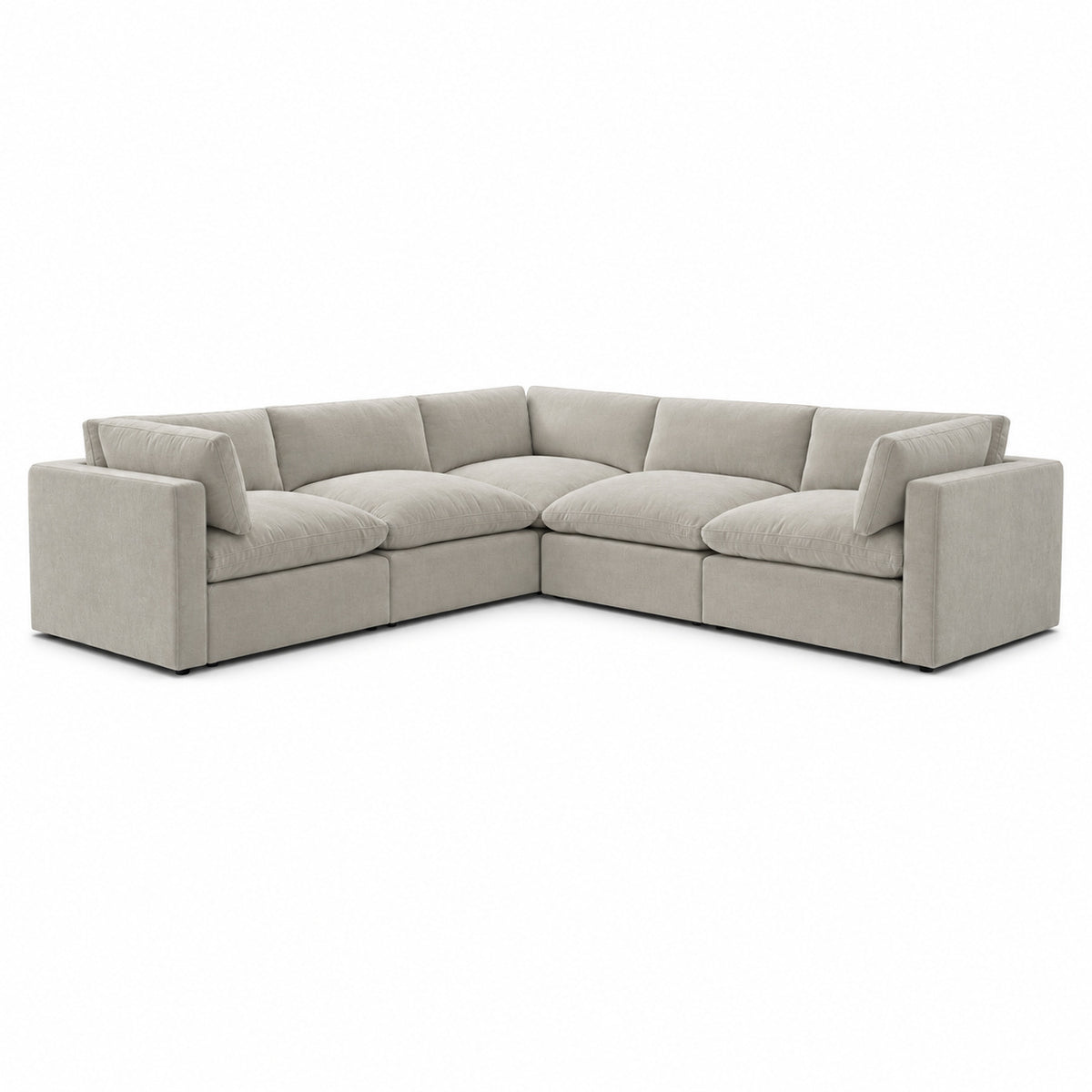 Bellano Corner Sofa — Plush Velvet Vanilla Cream — Pillow — Extra-soft fibre & feather