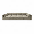 Bellano Grand Pit Sofa + Storage Ottoman — Luxe Chenille Summer Beach — Box — Supportive memory foam