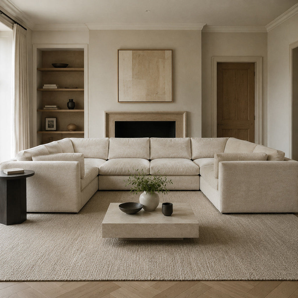 Bellano Grand U-Shape Sofa in a light contemporary living room