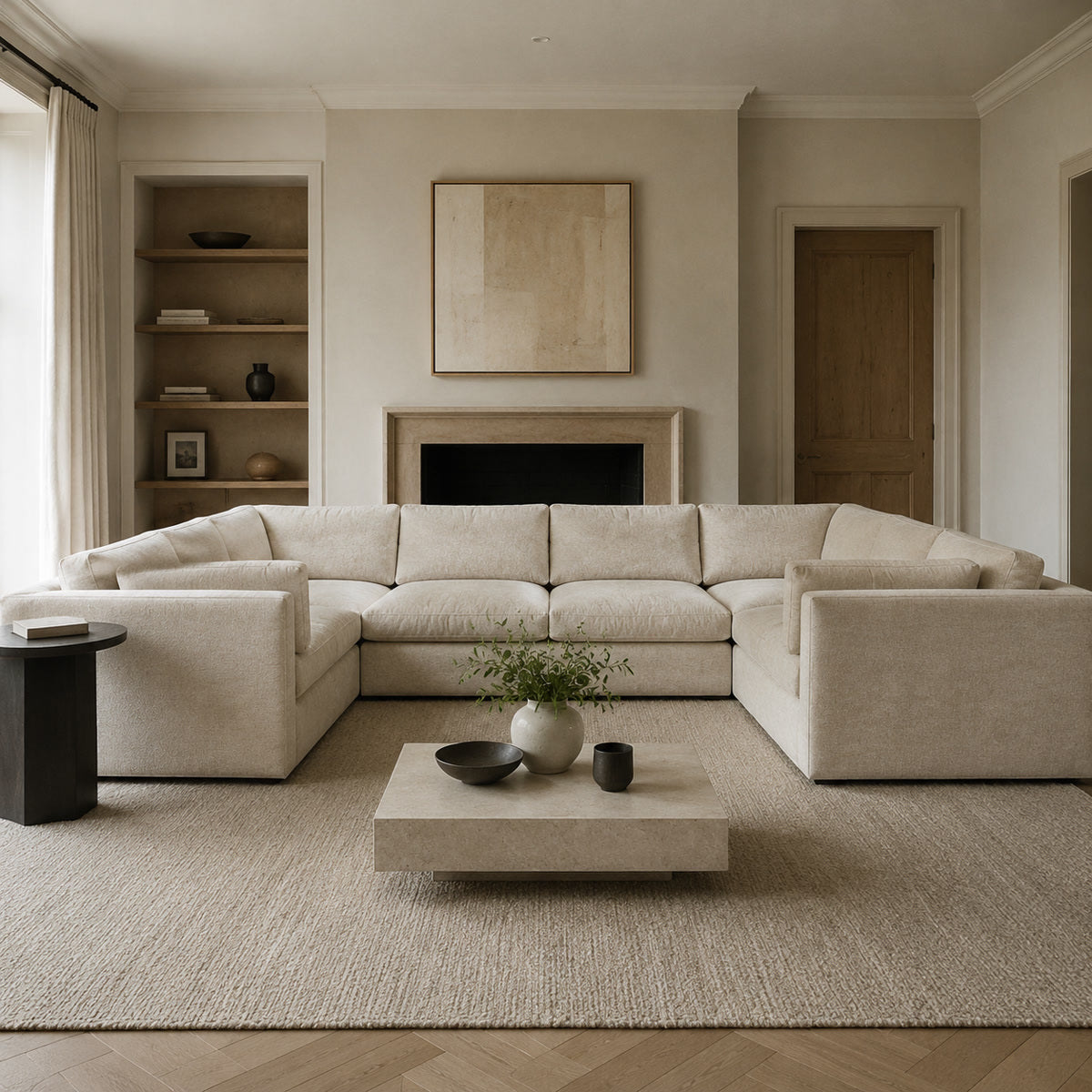 Bellano Grand U-Shape Sofa in a light contemporary living room