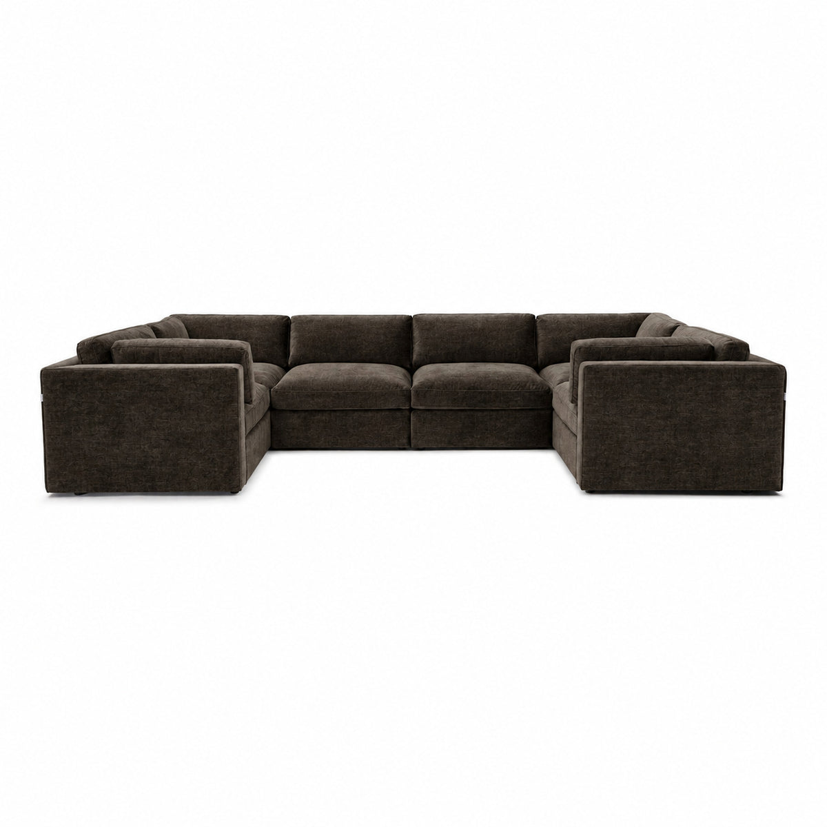 Bellano Grand U-Shape Sofa — Luxe Chenille Double Espresso — Box — Supportive memory foam