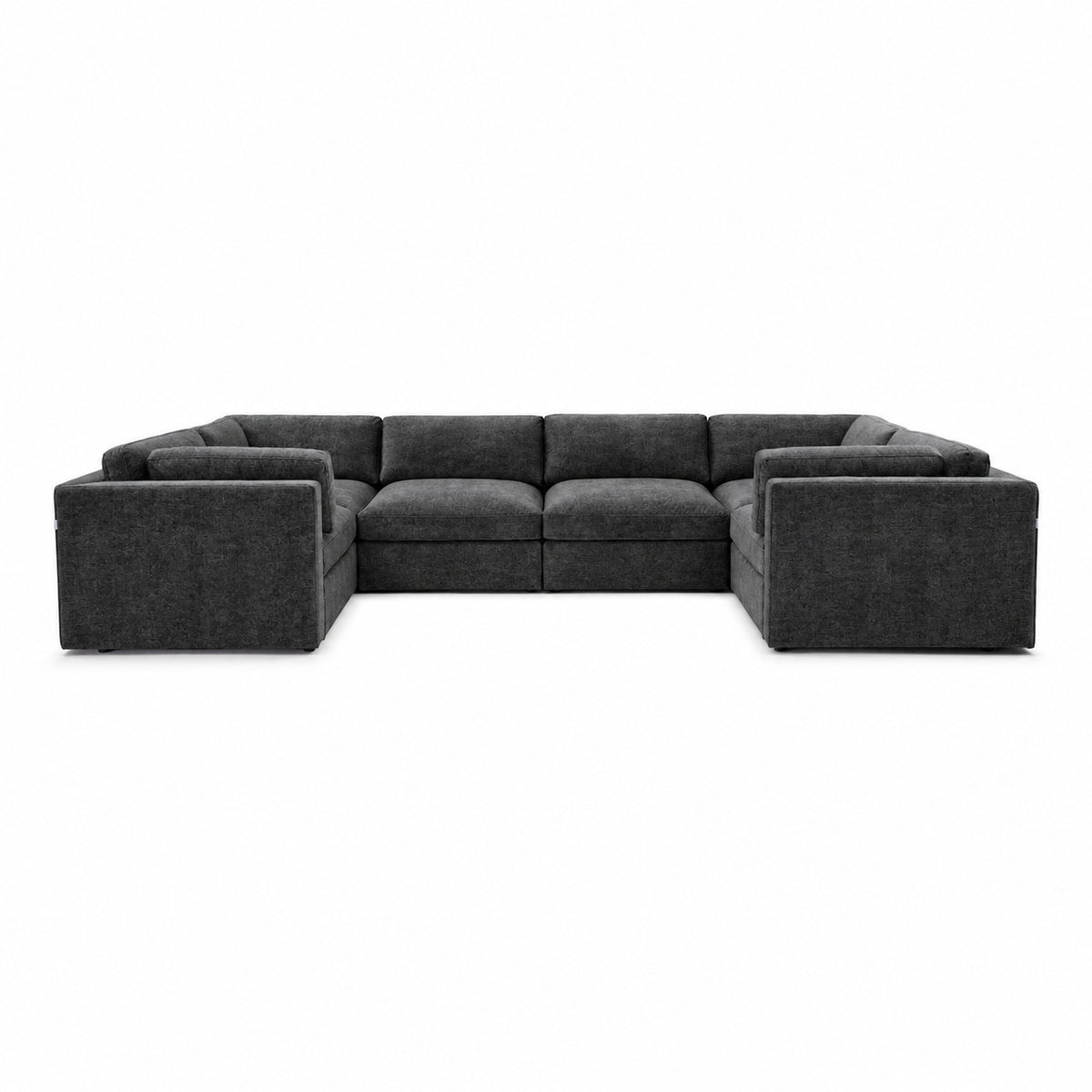 Bellano Grand U-Shape Sofa — Luxe Chenille Luxe Steel — Box — Supportive memory foam