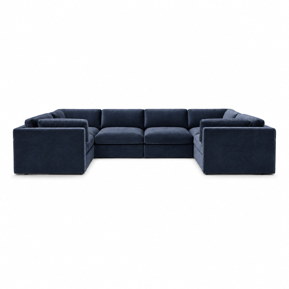 Bellano Grand U-Shape Sofa — Plush Velvet Pacific — Box — Supportive memory foam