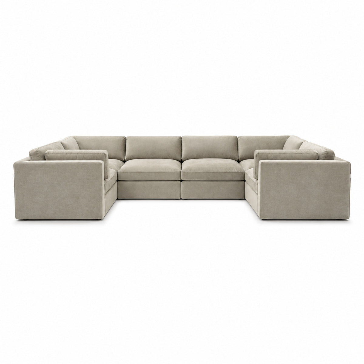 Bellano Grand U-Shape Sofa — Plush Velvet Vanilla Cream — Box — Supportive memory foam