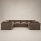 Bellano Grand U-Shape Sofa in Coffee Luxe Chenille