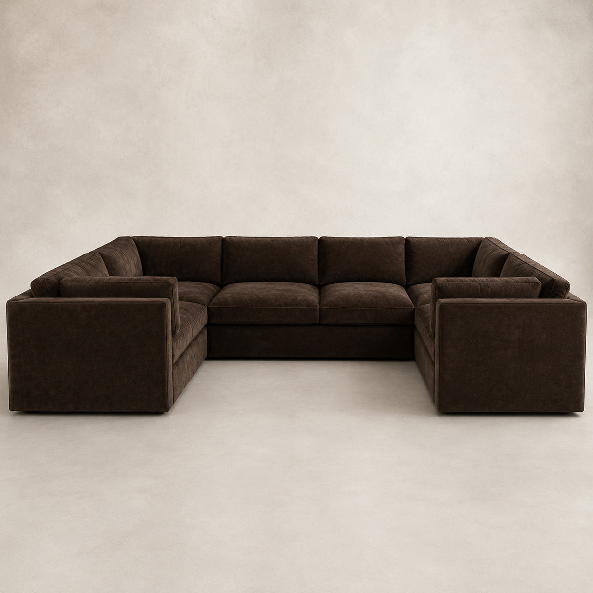 Bellano Grand U-Shape Sofa in Double Espresso Luxe Chenille