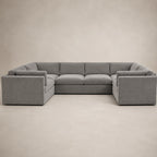 Bellano Grand U-Shape Sofa in Luxe Steel Grey Luxe Chenille
