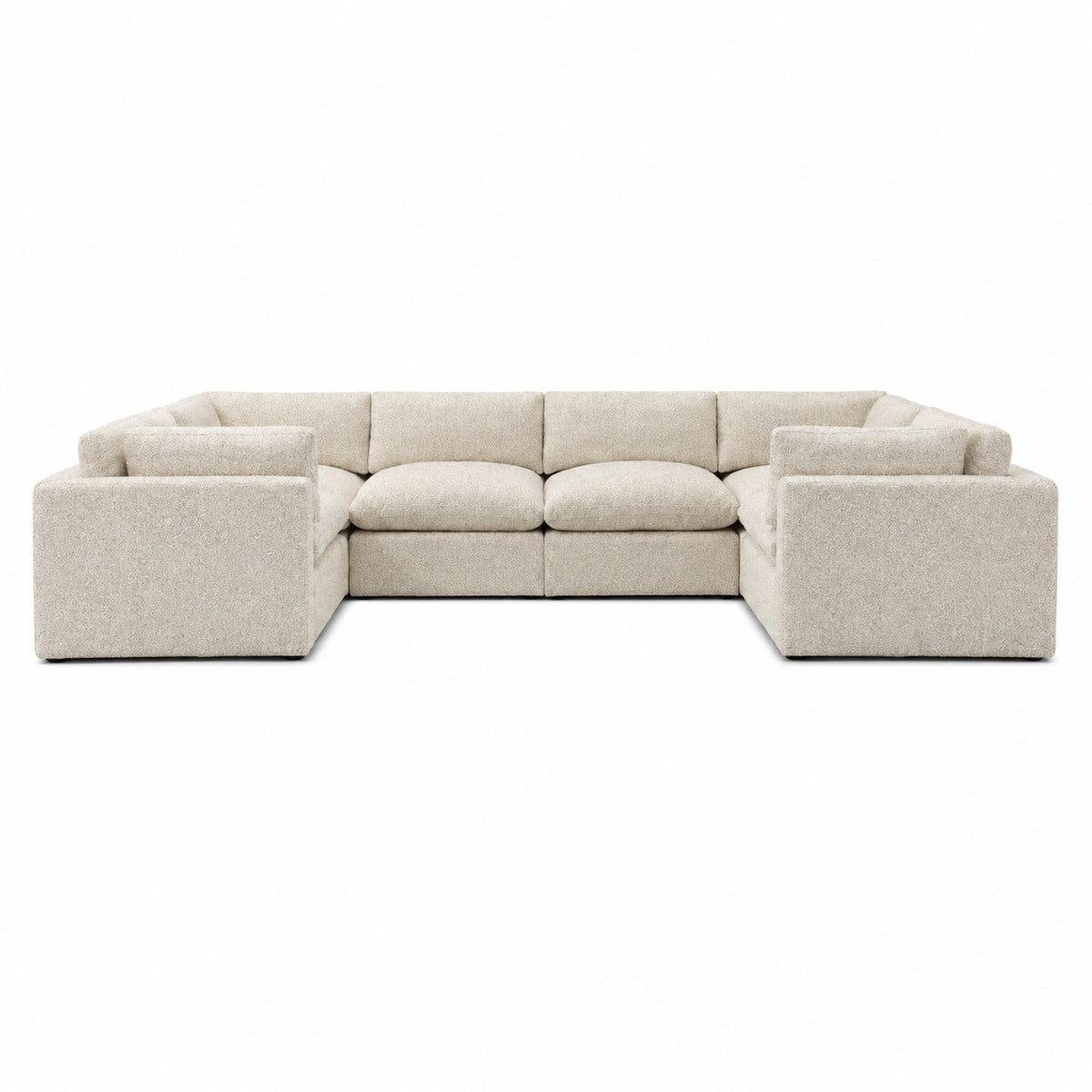 Bellano Grand U-Shape Sofa — Bouclé Meringue — Pillow — Extra-soft fibre & feather